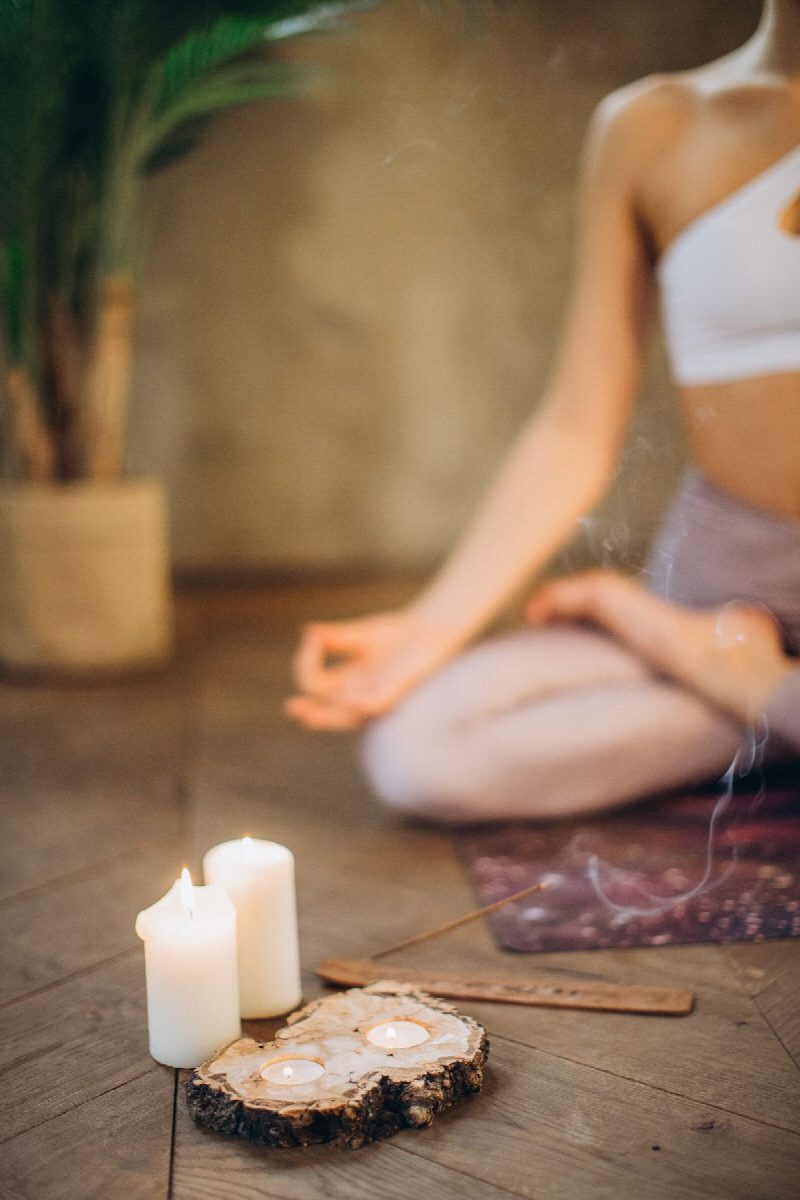 A person practicing a moment of calm