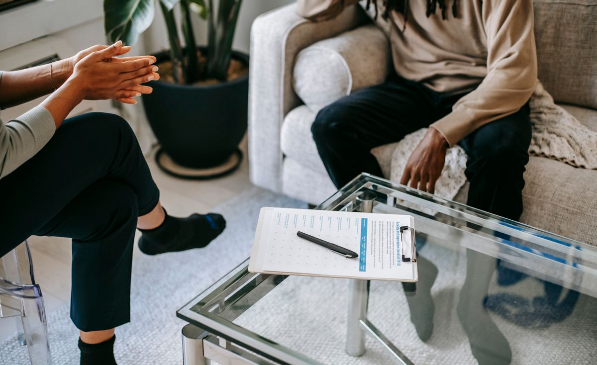 A calm, light-filled counseling session